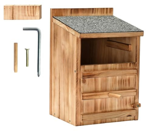 Casa para Búhos del Exterior Refugio para Aves de Jardín | Casa de búhos del jardín en Patio, Balcón, Jardín, Césped, Porche, Granero y Granja al Aire Libre
