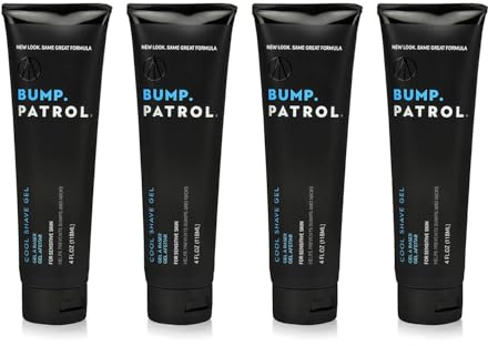 Bump Patrol Cool Shave Gel - Sensitive Clear Shaving Gel With Menthol Prevents Razor Burn, Bumps, Ingrown Hair - 4 Ounces 4 Pack