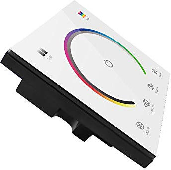 AMKI LED Wall Switch Dimmer,LED Controller,Wall- Mounted Plastic Cover Touch Panel Switch for DC12V-24V 3528 2835 5050 Single Color LED Strip Lighting(RGBW-Red,Green,Blue,White)