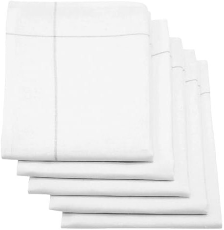 ZOLLNER 5er Set Geschirrtücher, 50x70 cm, Halbleinen, weiß grau