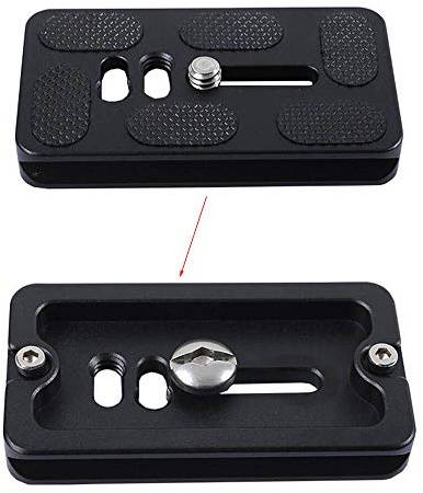 iShoot All-Metal Camera Quick Release Plate QS-70, Black, Compatible with 39mm RRS / ARCA-SWISS Fit Tripod Head and Clamp, Universal to All Camera Body with 1/4 Screw Hole