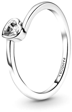 PANDORA Ring Klares Herz Silber 199267C02