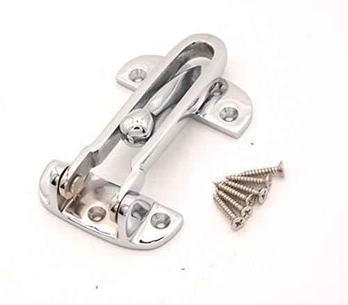 Infinity Decor® 105mm Front Door Chain Restrictor Lock/Latch/Catch for Security & Safety Purpose- Polished Chrome Heavy Duty Strong Door Lock Guard with Swing Bar