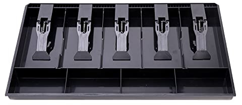 Cash Money Tray Replacement 5 Bill/ 4 Coin Drawer Register Insert Tray Storage Case with Plastic Clip (Size15.9 x 9.6 x1.38 inch)