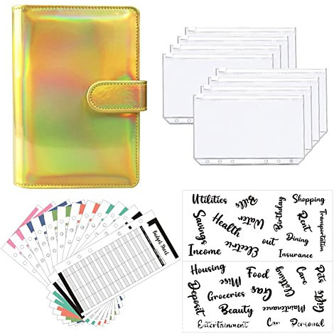 A6 Budget Planner Deutsch - Budget Binder Geldumschläge Umschlagmethode, Budgetplaner Geld Organizer Sparbuch mit Folien Deutsch für Finanzplaner, Buget, Geld Sparen Mappe, Cash Stuffing