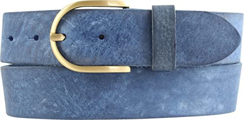 BELTINGER Damen-Gürtel aus weichem Vollrindleder Vintage-Look 4 cm | Jeans-Gürtel für Damen mit goldener Gürtelschließe 40mm | Ledergürtel Used-Look