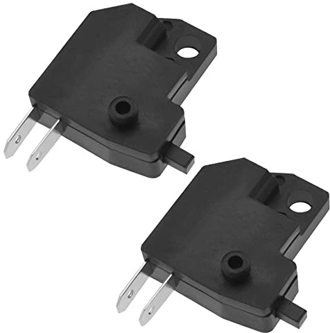 VGOL 2 Stück Linke Bremslichtschalter für Motorrad Elektroroller Bremslichtschalter Druckknopf Ersatz Kunststoff Kupfer Material