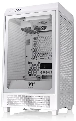 Thermaltake Tower 200 Snow Mini-ITX - Case per computer, 2 ventole CT140 da 140 mm, supporta GPU lunghezza fino a 380 mm, colore: Bianco