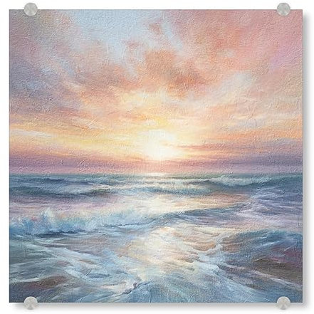 artboxONE Acrylglasbild 100x100 cm Reise/Strand und Meer Ozean Sonnenaufgang H - Bild Ozean Meer Ozean