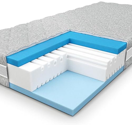 mr mattress Schaummatratze 80x200 TRIFOAM, Bezug Move, DREI Schaumarten: Plush, PU-Schaum, hochelastischer Schaum, mittelhart, Höhe 19 cm