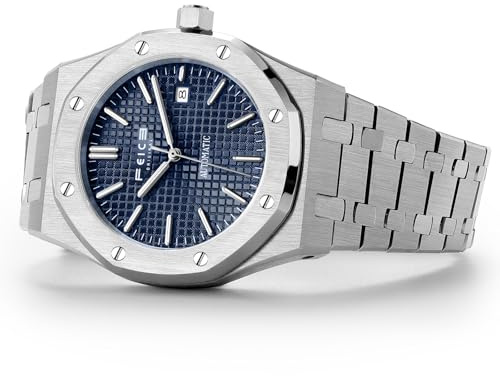 FEICE Mekanisk klocka herr automatisk klocka 42 mm armbandsur automatisk urtavla blå urtavla glas safir vattentät, Modern