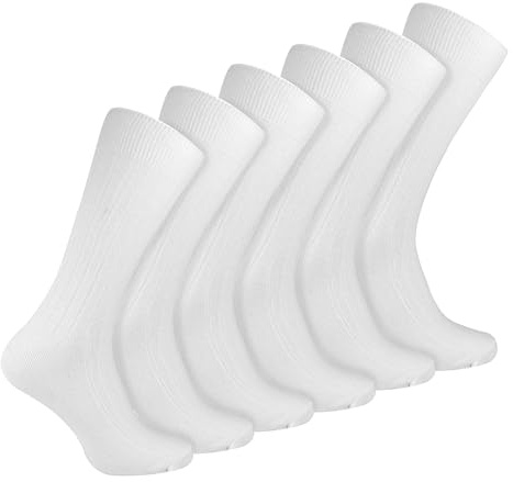 Sock Snob 6er Pack Herren Socken Gerippt Baumwolle Atmungsaktiv Socken mit Komfortbund