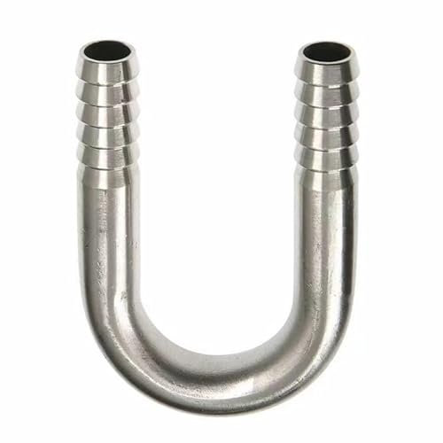6 8 10 12 16 20 25mm Hose Barb 304 Stainless Steel U Shaped Bend Hosetail Pipe Fitting Connector Water Gas Oil(16mm)