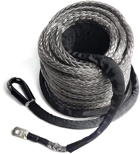 MEHOOSPVN Corde de treuil en plastique 10 mm x 30 m - Corde pour treuil synthétique - Avec corde synthétique - Corde de remorquage synthétique - Treuil de véhicule - Pour camion, ATV UTV