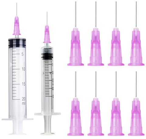 Dokeno 100 Pièces Aiguilles de Distribution Liquide Industriel Aiguilles de Seringue Aiguilles à Pointe Aiguille de Seringue Tip en Acier Inoxydable pour Remplir les Liquides