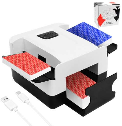Automatic Card Shuffler, 1 to 2 Deck Electric Card Shuffling Machine