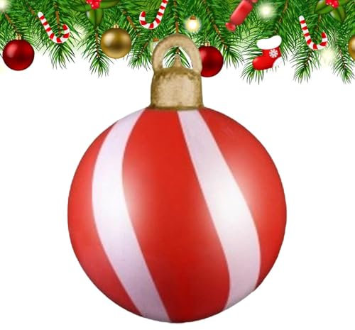 Große Weihnachtsschmuck-Kugeln | PVC-aufblasbare Weihnachtskugeln wasserdicht | 45 cm große Weihnachtsdekoration, Feiertags-Anhänger-Dekoration für drinnen und draußen