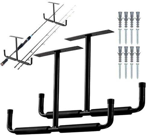 Soportes de almacenamiento de techo de garaje - Ganchos de aire resistentes, 2 perchas para bicicleta y escalera | Ganchos de de almacenamiento de techo para garaje, sin desorden, para orga