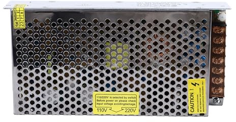 Fuente de alimentación, 12 V, 10 A, 120 W, conmutación de carcasa de hierro, fuente de alimentación multifuncional, protección contra cortocircuitos, prevención de caídas para electrodomésticos