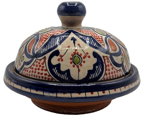 Tajine Decorativa Porta Spezie in Ceramica Marocchina, Dipinta a Mano Diam. 23 Cm 1311241502 Tunisia Turchia Etnico del Mondo