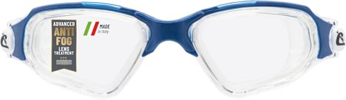 CRESSI Clear Eyes Goggles Clear/Blue - Unisex simglasögon i ren silikon med molekylär anti-dimbehandling, transparent/blå klar lins, en storlek