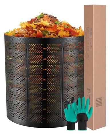 MNEVZX Contenedor de abono para Exteriores de 500 galones, abono expandible, fácil de configurar y Gran Capacidad para Patio Trasero Sacos de Jardin Bolsa Jardin