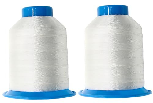 MOUNTTU 2 st Polyester Sytråd Hög Hållfast Systräng Vit Trådrulle För Symaskin Vit Höghållfast Trådrulle Polyester Systräng Sytillbehör