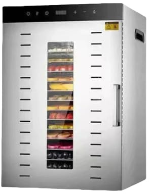 RIQHTIK Déshydrateur Alimentaire Professionnel, Plateaux en Acier Inoxydable 10/12/16, avec minuterie et température réglables numériquement pour Viande séchée, Herbes, Viande,16Layer