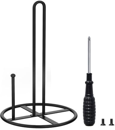 Duyeuau Soporte funcional para toallas de papel para encimera, dispensador de pañuelos, moderno soporte de metal para toallas de papel para cocina