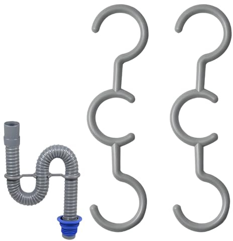 Qrity 2 Stück Rohrschellen aus Kunststoff, Spülenabflussrohr Schlauchklemme, Abflussrohr Zubehör, S-Form, Geeignet für Abflussrohre mit Einem Durchmesser von 30-32 mm