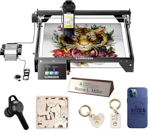Longer 20W Laser Gravurmaschine mit Air Assist Kit 3,5 Zoll Farb Touchscreen App Offline Steuerung DIY Gravur fur Metall Glas Holz Gravurbereich 40x37 cm inklusive Luftpumpe und Upgradetaste