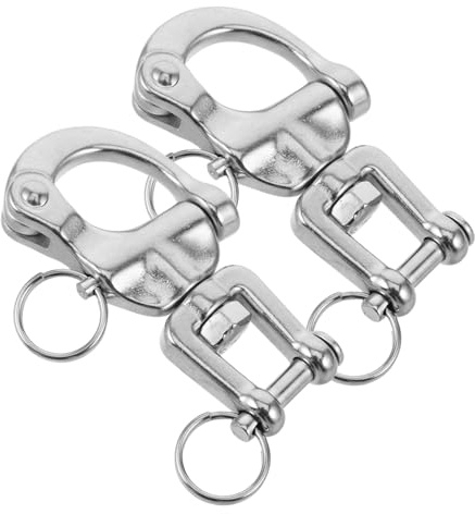 ABOOFAN 2 Piezas Grillete Giratorio de Acero Inoxidable Resistente para Aparejos de Vela Liberación Rápida Manual Hardware Marino Duradero para Amarre de Barcos