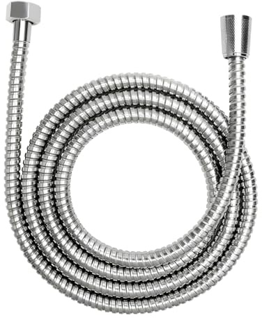 HENGBIRD Tuyau de Douche 2 m – Flexible Douche en Acier Inoxydable 304, 360° Antitorsion et Anti-Fuite, Connecteurs en Laiton Chromé, Tuyau de Douche Universel pour Salle de Bain et Baignoire