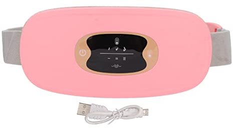 Cinturón de cintura con calefacción eléctrica Calentamiento rápido 3 engranajes de temperatura Masaje de vibración de alta frecuencia para mujeres Alivio del dolor menstrual