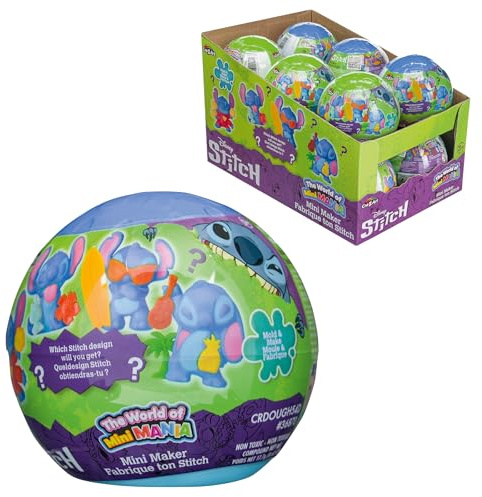 Lexibook, Balle Mini Mania Stitch, Figurines à Modeler, CRDOUGH54DLXB