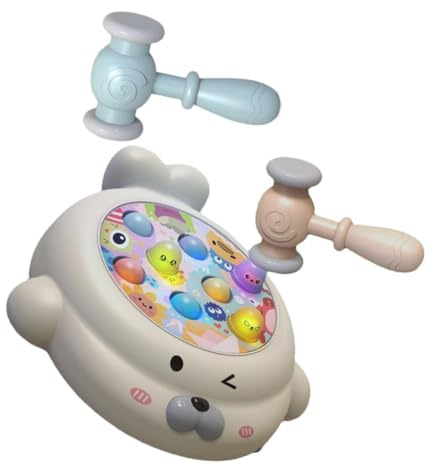 DECORNIJIA Jouet D'attaque de Taupe en Plastique pour Bébé 1-3 Ans, 2 Marteaux, Jeu Éducatif Interactif D’éveil, Jouet Créatif et Amusant pour Tout-Petits, sans Pile, pour Développement