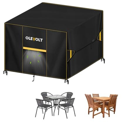 OLEVOLT Housse Salon de Jardin avec Évent Bâche Table Exterieur 600D Oxford