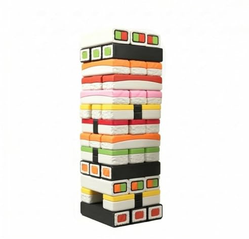 Fonowx Sushi Stacking Game Balancing Blocks Chopstick Challenge Tabletop Toy Party Game Material Polylactic With Textured Layered Pieces Suitable for family