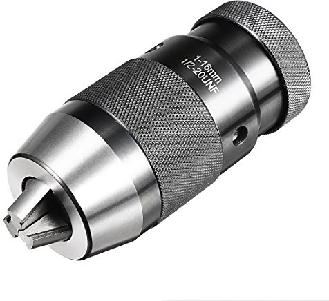 uxcell Keyless Drill Chuck 1/2-20UNF Threaded Mount Adjustable 1/32-5/8 3-Jaw for Lathes Milling Drilling Machine