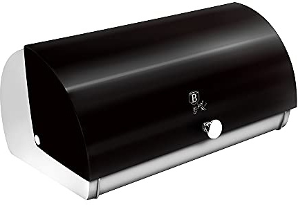 Berlinger Haus, Boîte à pain, noir argent, Collection Black Silver, Couleur métallique moderne, Facile à ouvrir et fermer, Qualité supérieure acier inoxydable