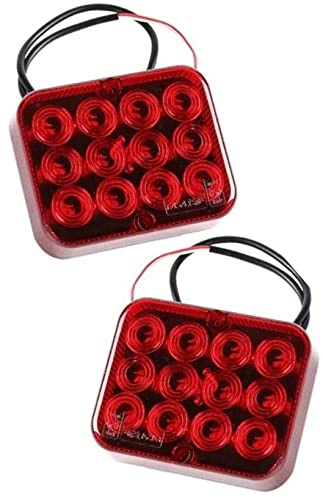 AB1 flexzon 2X 12V Red Auxiliary LED Rear Fog Lights Lamps Trailer Lightboard Towing E Mark