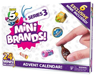 5 Surprise Mini Brands Série 3 Calendrier de l'Avent 24 paquets surprise avec 6 mini exclusifs par Zuru