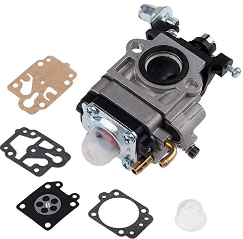 Queta Carburettor for Lawn Mower Engine 52cc 49cc 43cc 40cc, Two-stroke Carburettor Kit with Membrane Gasket Repair Kit and Priming Pumps Bulb Base