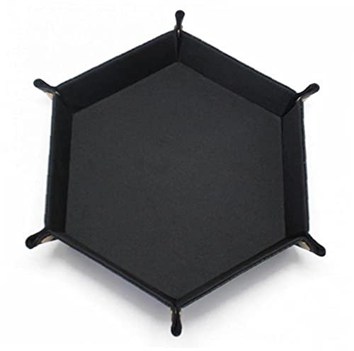 1pc Hexagonal Tray Bar Nightclub Game Board Folding Pu Leather Plate Desktop Storage Box