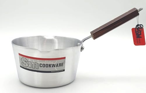 22CM Milk Pan Tea Heavy Duty Aluminium with Wooden Handle