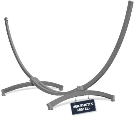 Potenza Tytan - Estructura galvanizada para hamacas, tamaño XXL, 360 cm, 350 kg, estructura para hamacas, marco de acero resistente a la intemperie (gris)