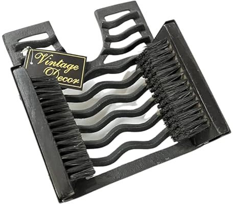 AuraHome Vintage Decor Cast Iron Classic Boot scraper with Brushes Outdoors, Welly Remover & Cleaner, Shoe Racks Jack Storage Cabinet, Wellington stand, Brush for Muddy Boots Black, (VD-BS1987)