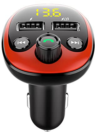 Adaptateur Audio pour Autoradio, avec écran LCD Adaptateur Audio pour autoradio Bluetooth V5.0, Appel Mains Libres, Deux Ports USB, Prise en Charge du Lecteur de Musique Carte TF/Disque U