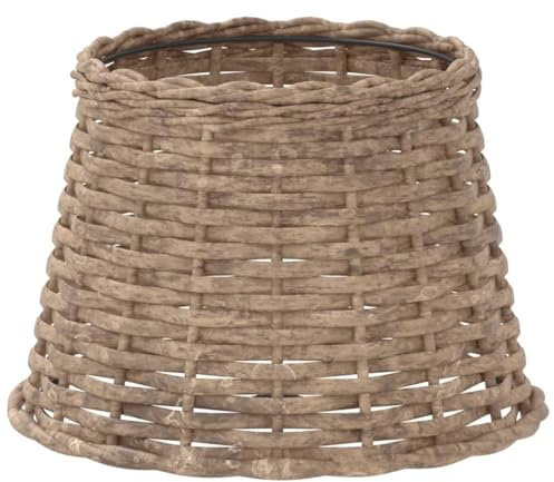 vidaXL Pantalla para lámpara Mimbre marrón Ø25x17 cm