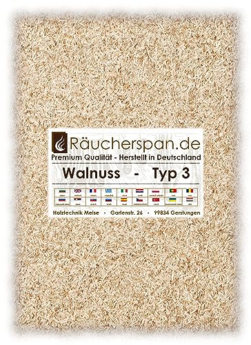 Räucherspäne Räuchermehl Walnuss 1kg Typ 3 mittelfein Spangröße 0,3-1mm auch für Sparbrand, Räucherschnecke, Kaltrauchgenerator geeignet